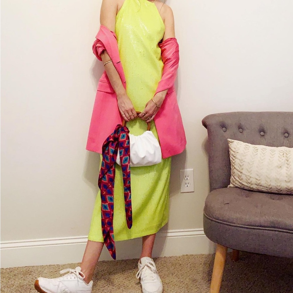 Zara sequin yellow dress - Picture 2 of 8